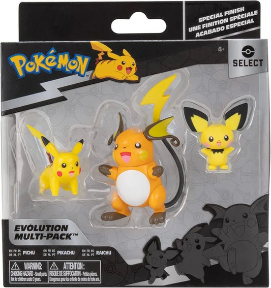 Pokemon Select Evolution Multipack Battle Figures - Pichu, Pikachu en Raichu