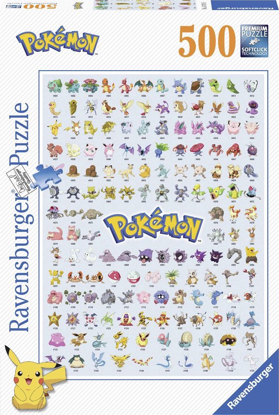 Ravensburger puzzel Eerste generatie Pokemon - legpuzzel - 500 stukjes