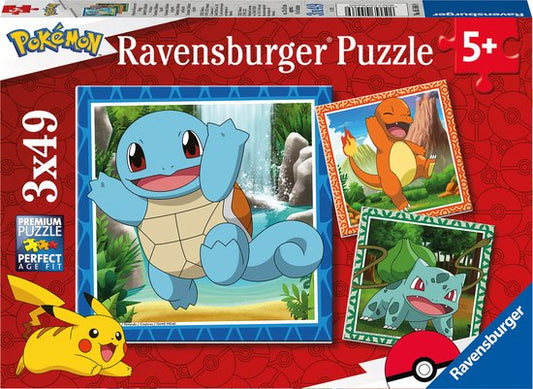 Ravensburger puzzel Pokémon - Legpuzzel - Drie puzzels - 49 stukjes - kinderpuzzel